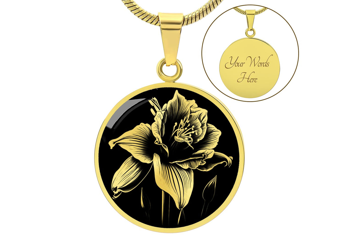 Personalized Amaryllis Necklace