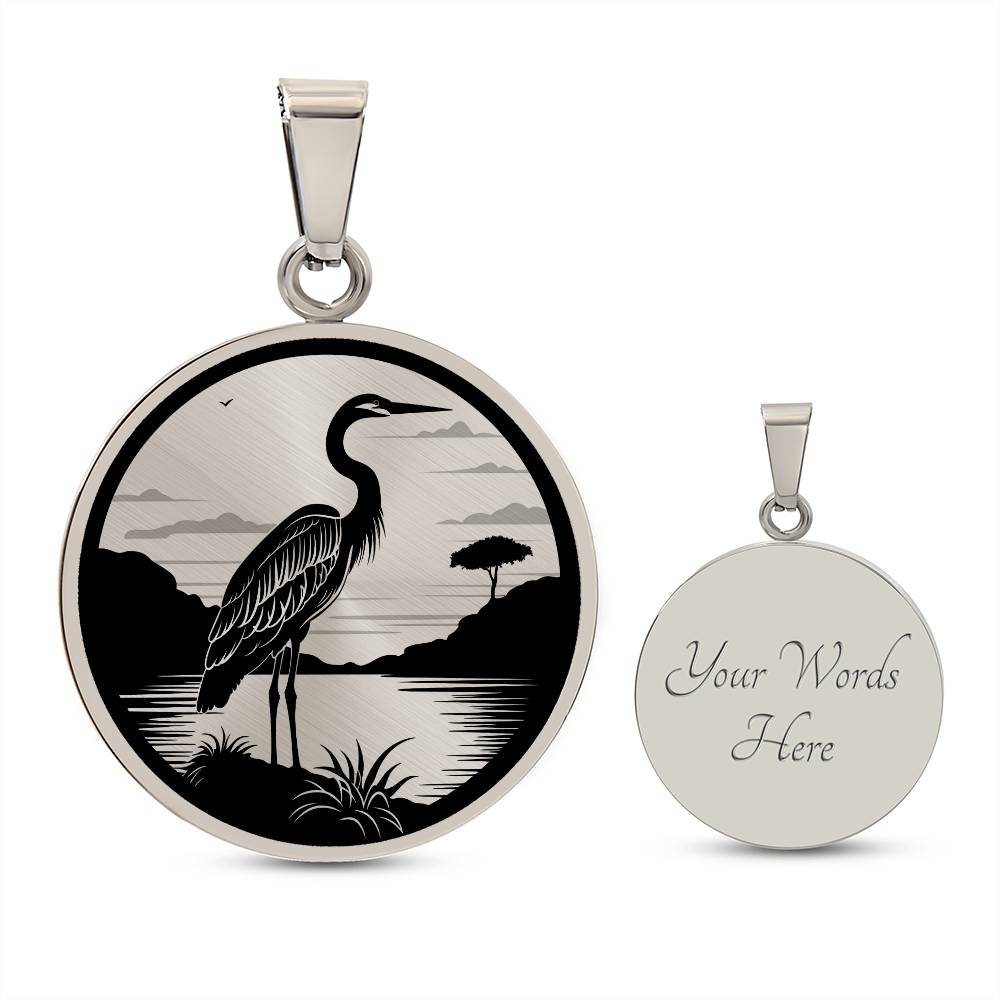 Personalized Heron Necklace
