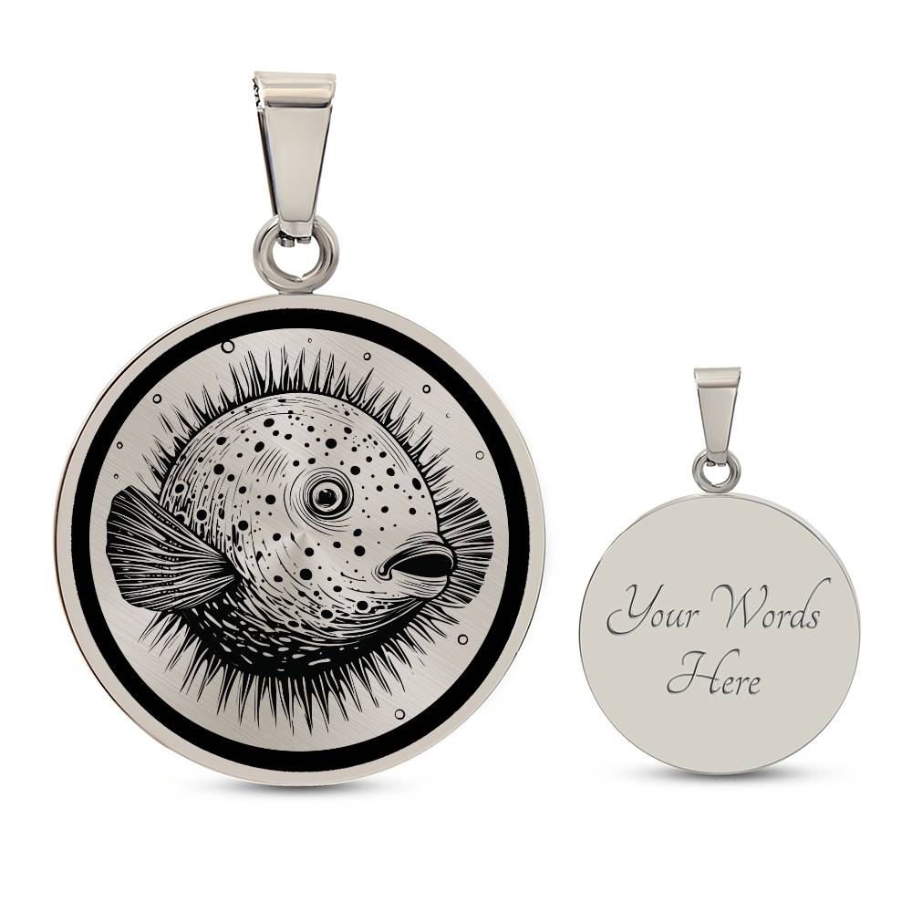 Personalized Puffer Fish Necklace