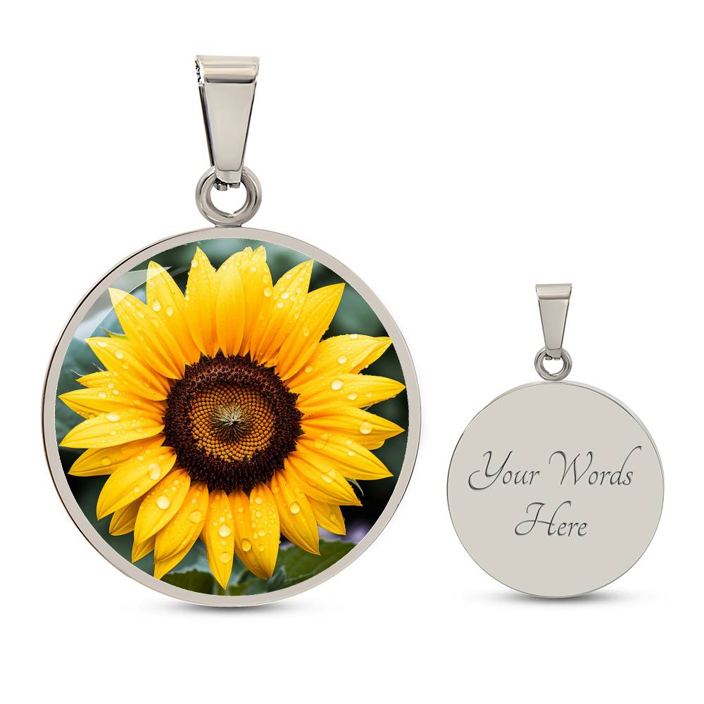 Personalized Sunflower Necklace