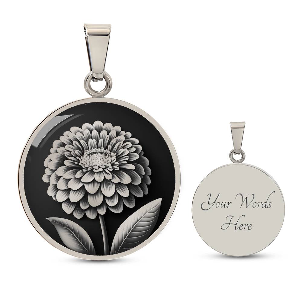 Personalized Zinnia Necklace