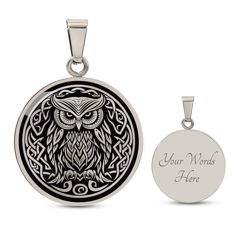 Personalized Celtic Owl Necklace