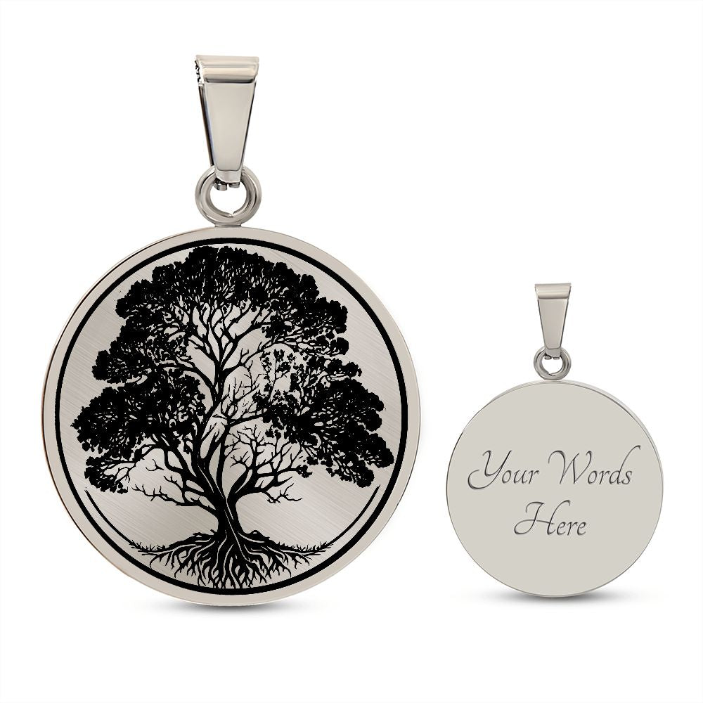 Personalized Oak Tree Necklace