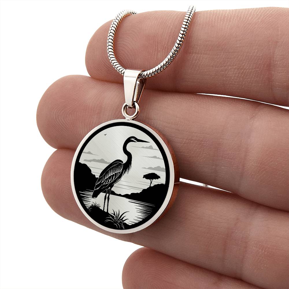 Personalized Heron Necklace