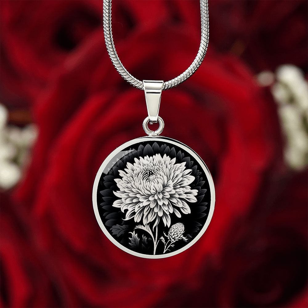 Personalized Chrysanthemum Necklace
