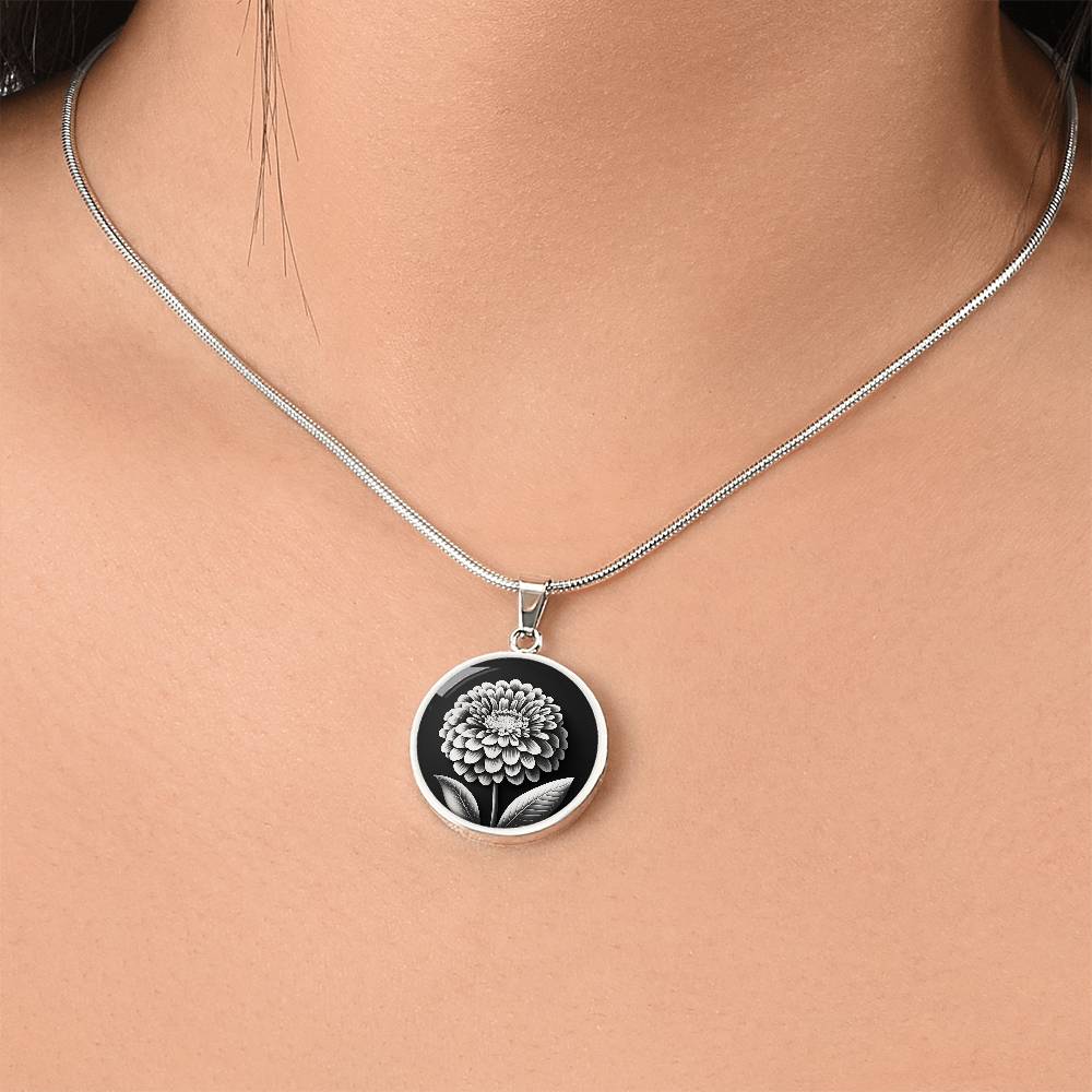 Personalized Zinnia Necklace