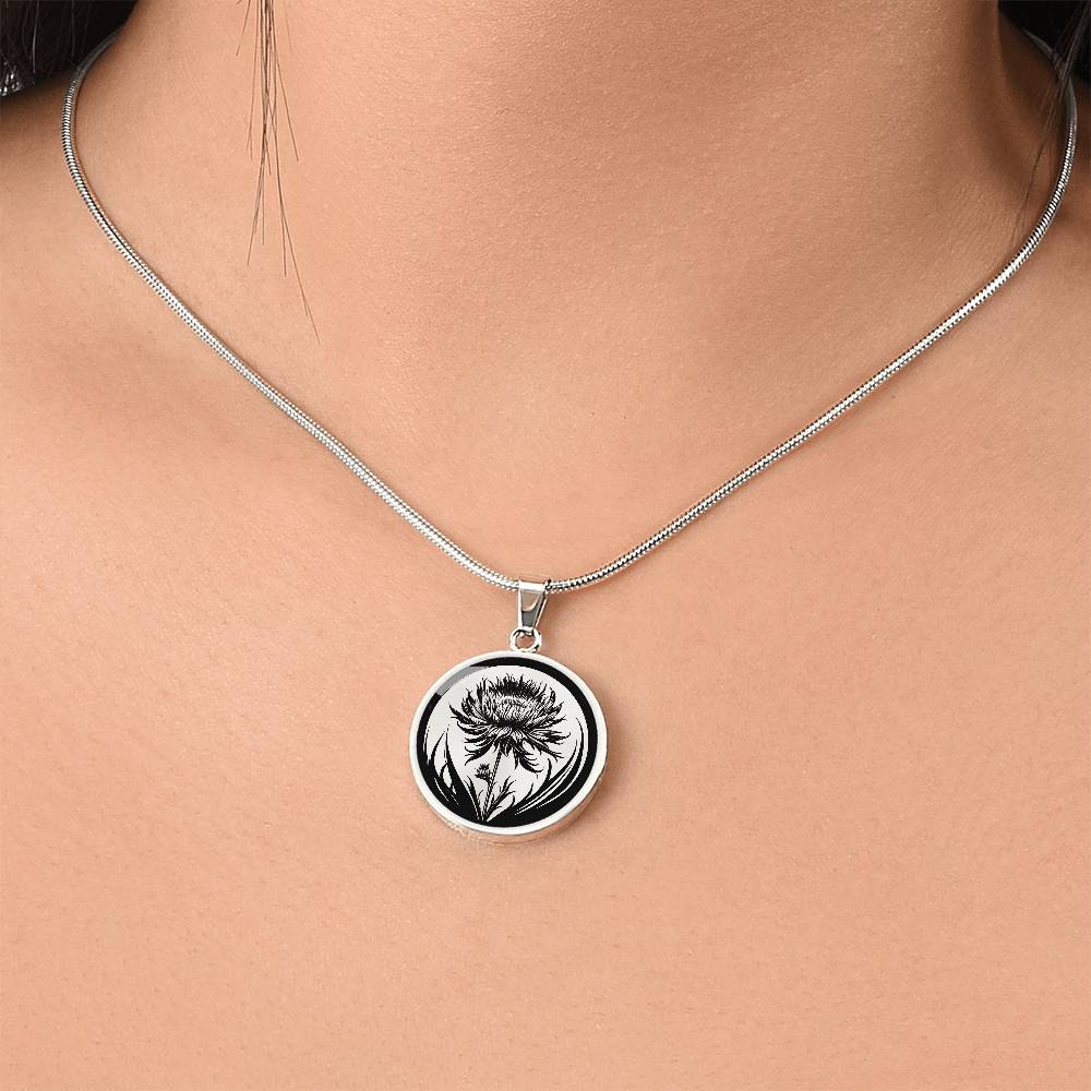Personalized Cornflower Necklace