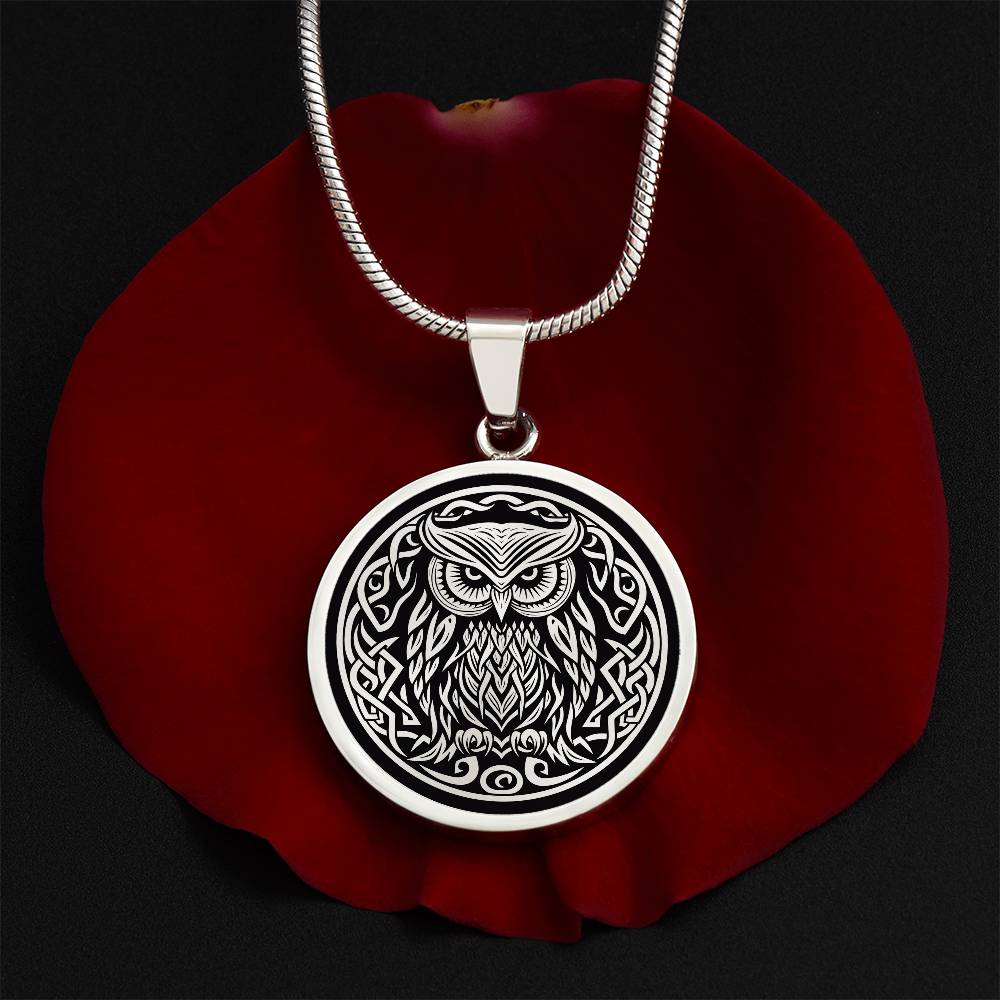 Personalized Celtic Owl Necklace