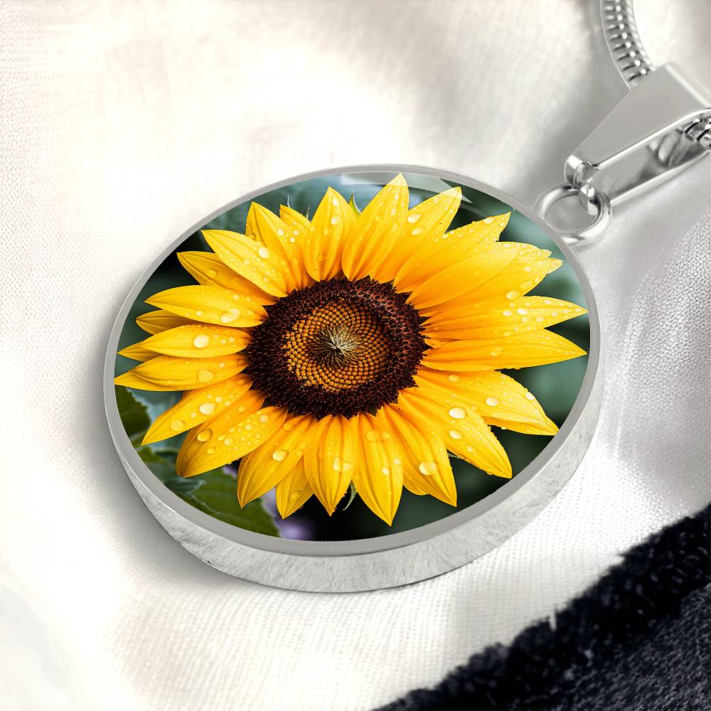Personalized Sunflower Necklace
