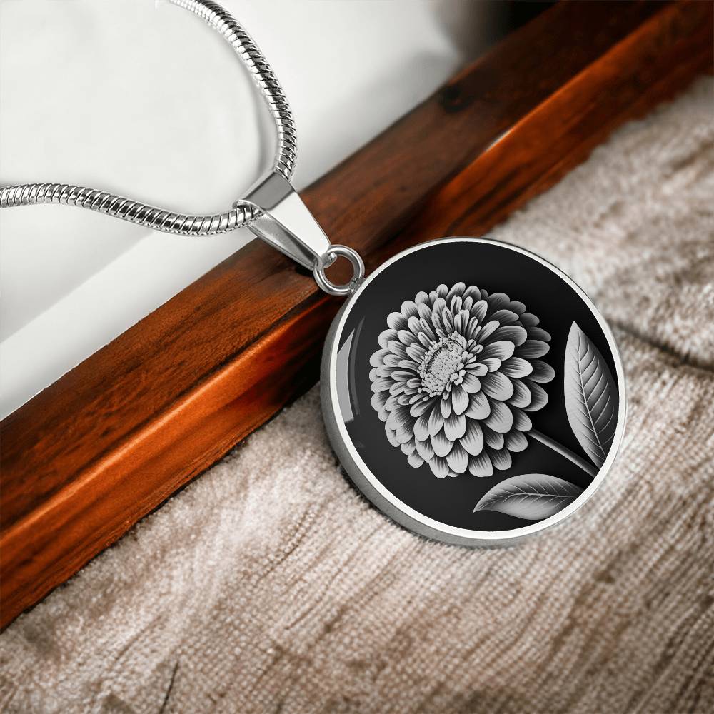 Personalized Zinnia Necklace