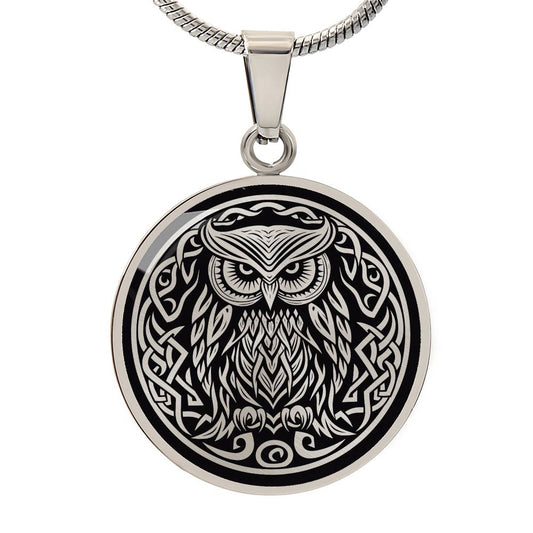 Personalized Celtic Owl Necklace