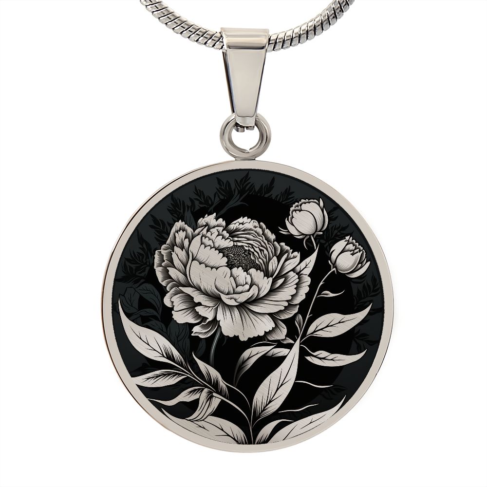 Personalized Peony Necklace