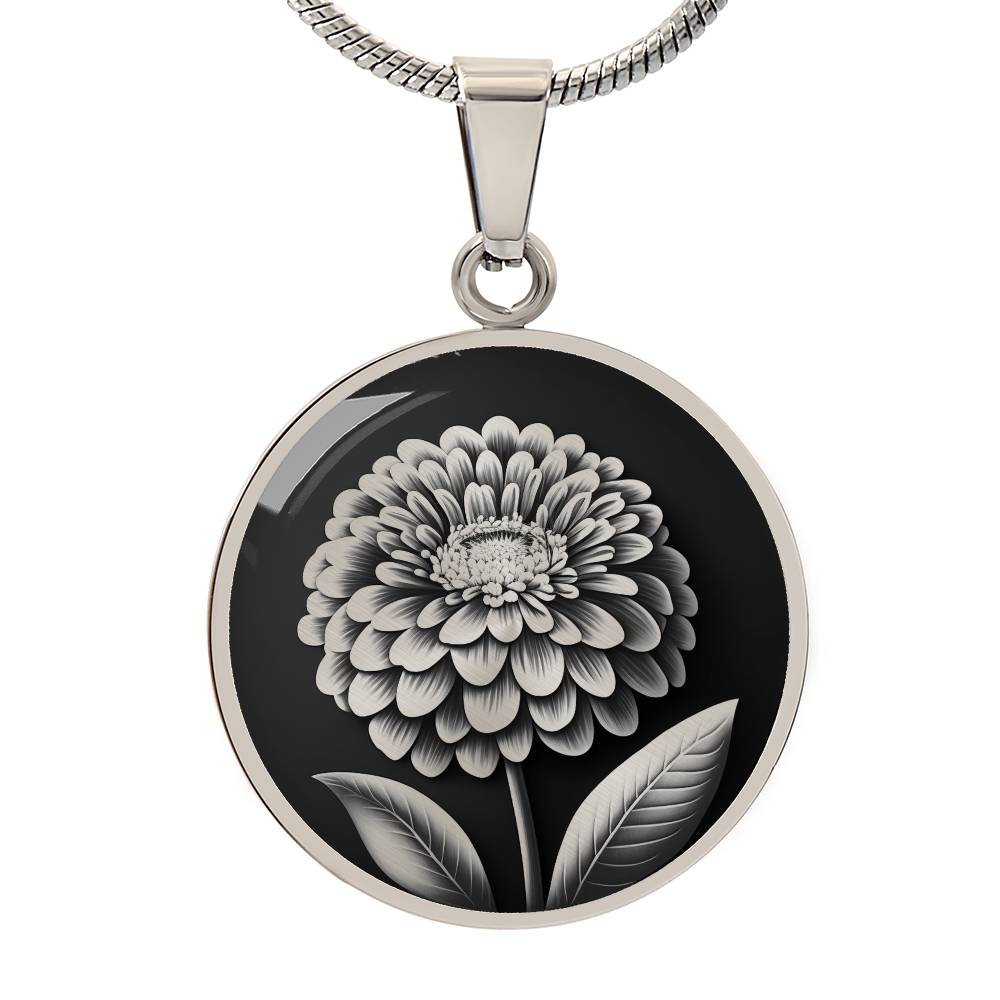 Personalized Zinnia Necklace