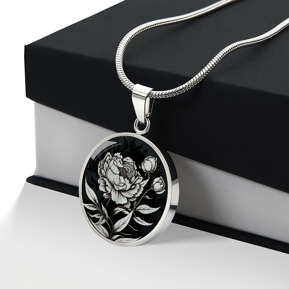Personalized Peony Necklace