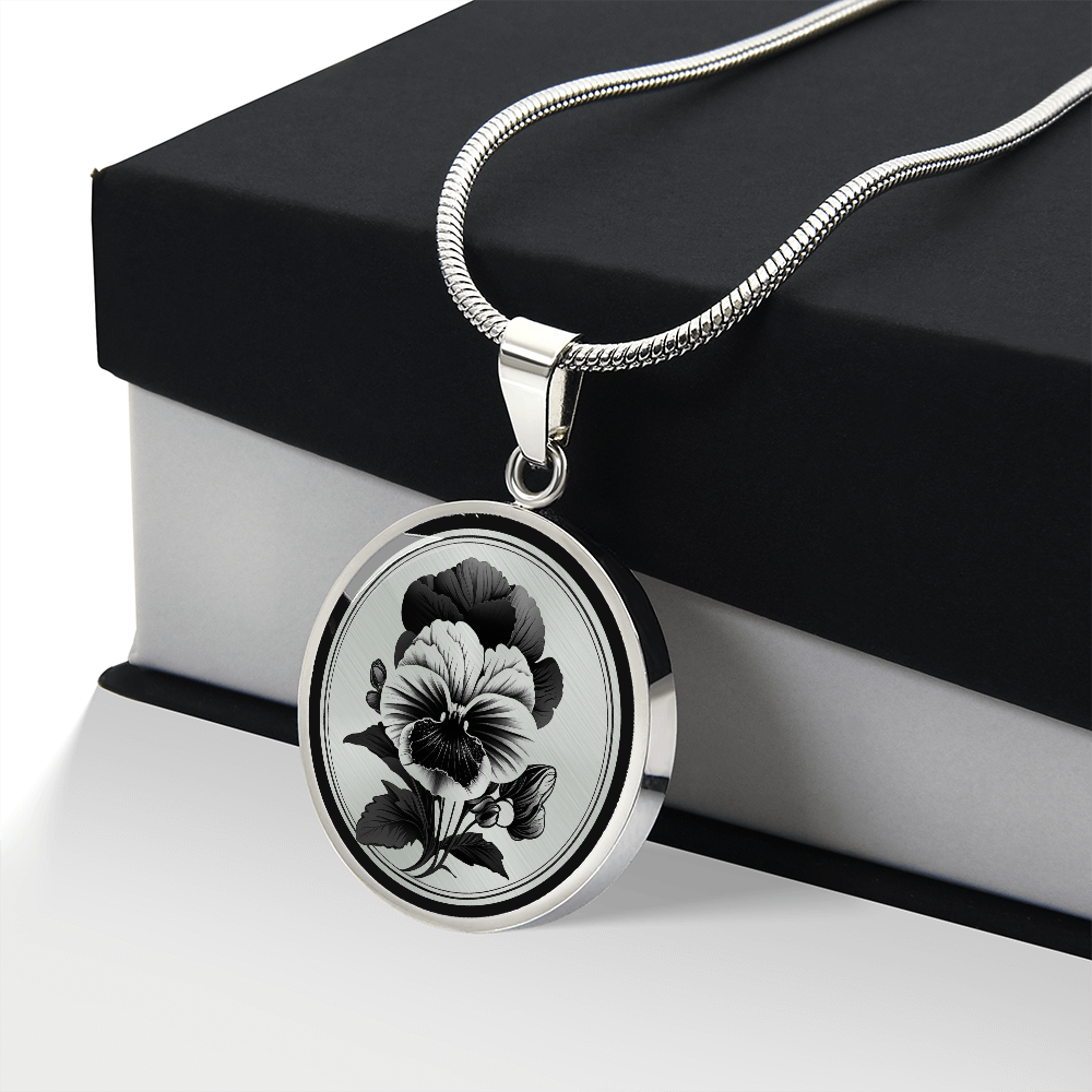 Personalized Pansy Necklace
