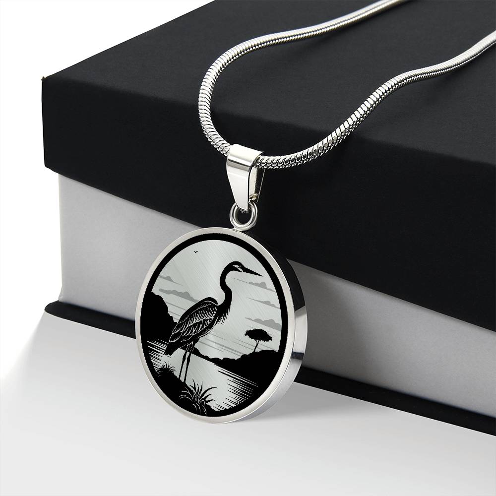 Personalized Heron Necklace