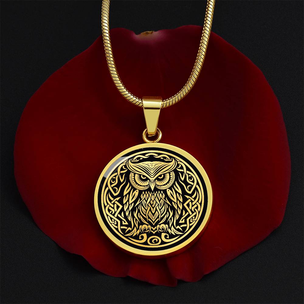 Personalized Celtic Owl Necklace