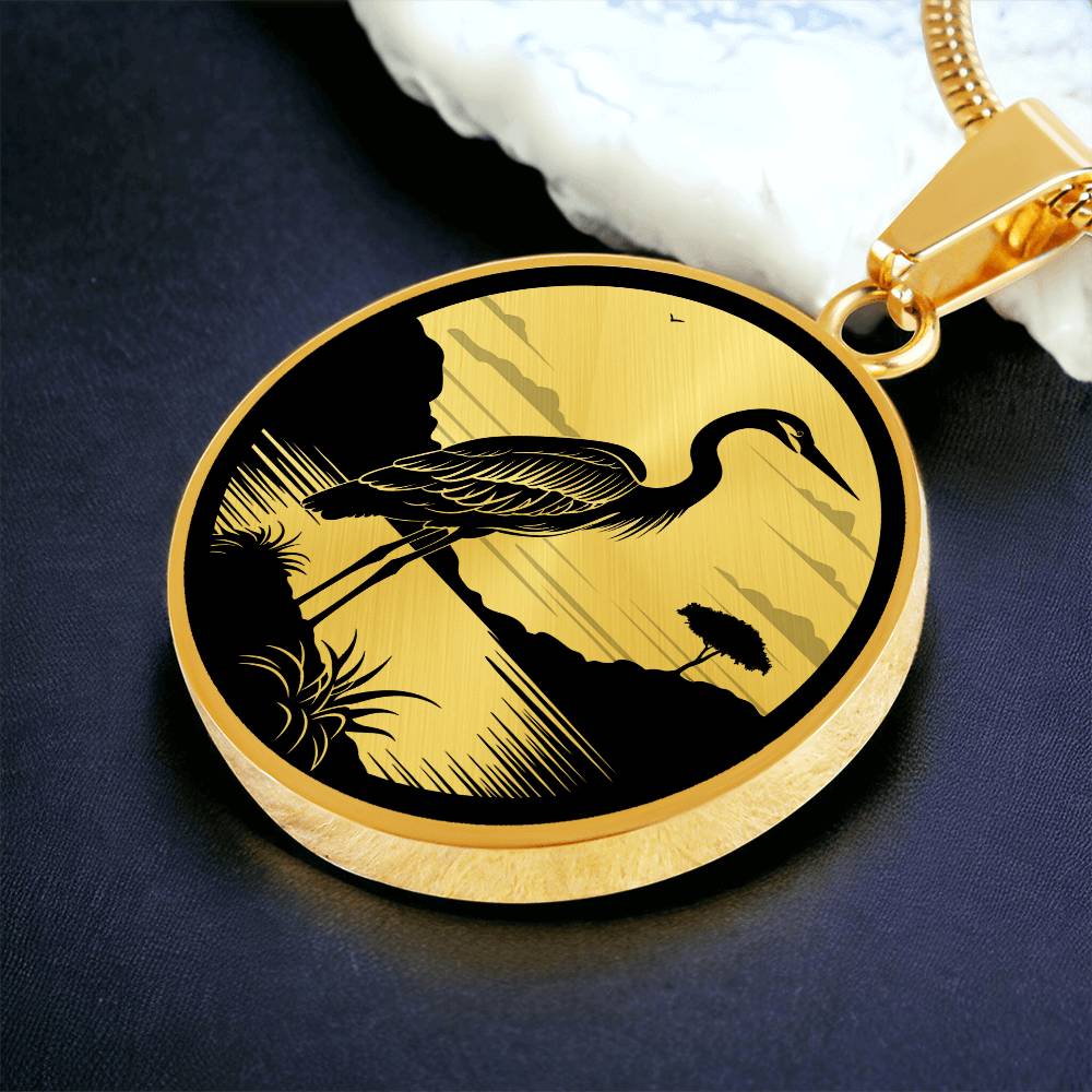 Personalized Heron Necklace