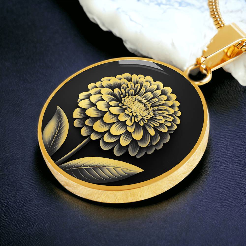 Personalized Zinnia Necklace