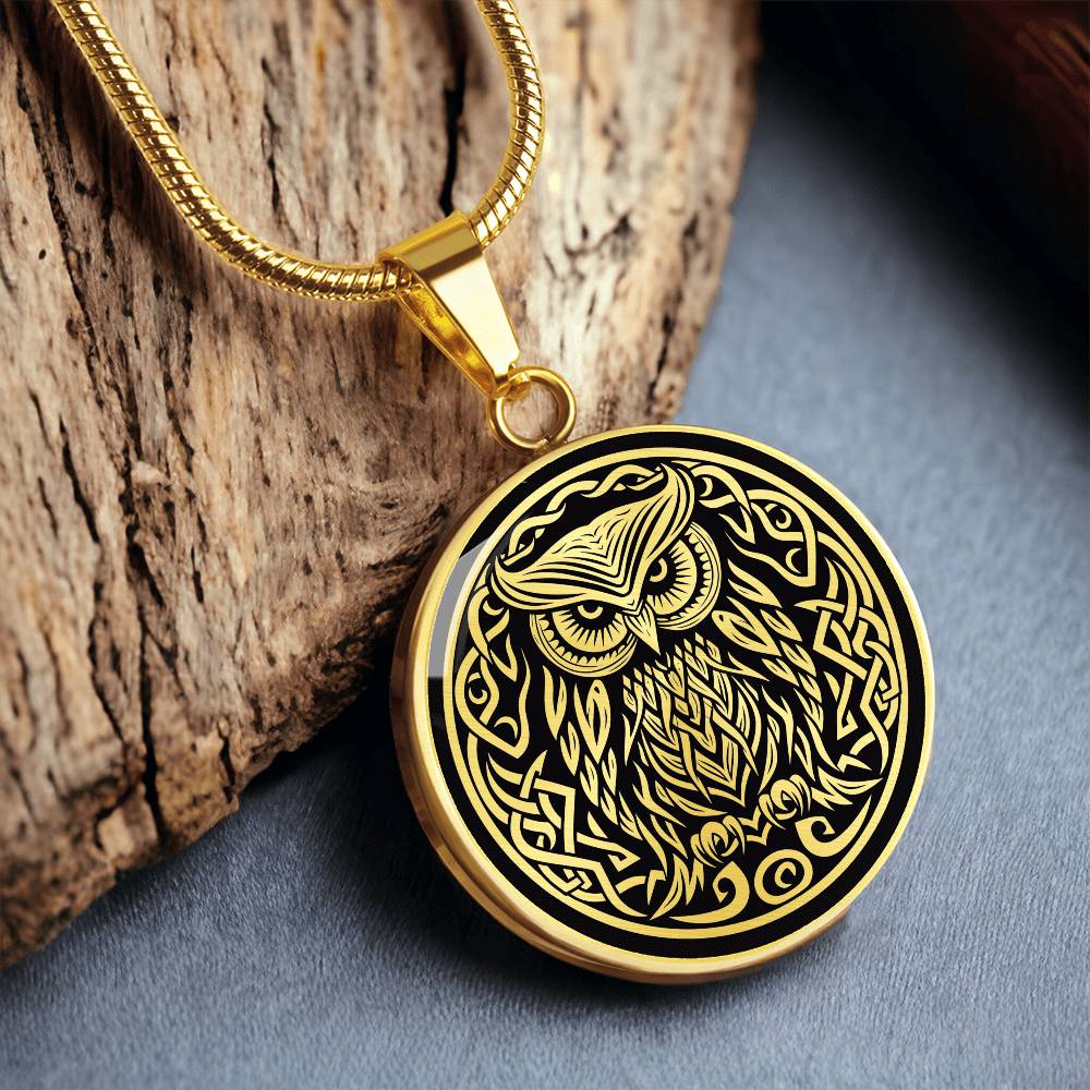 Personalized Celtic Owl Necklace
