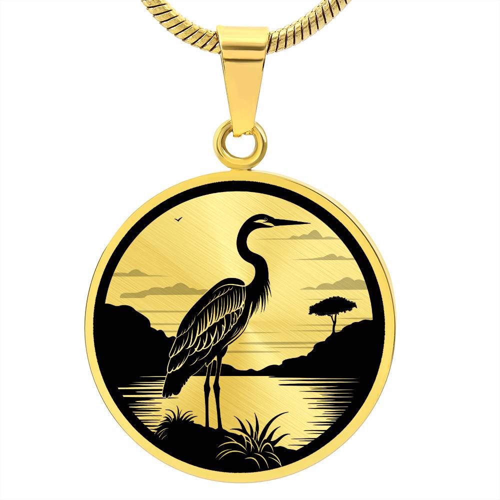 Personalized Heron Necklace