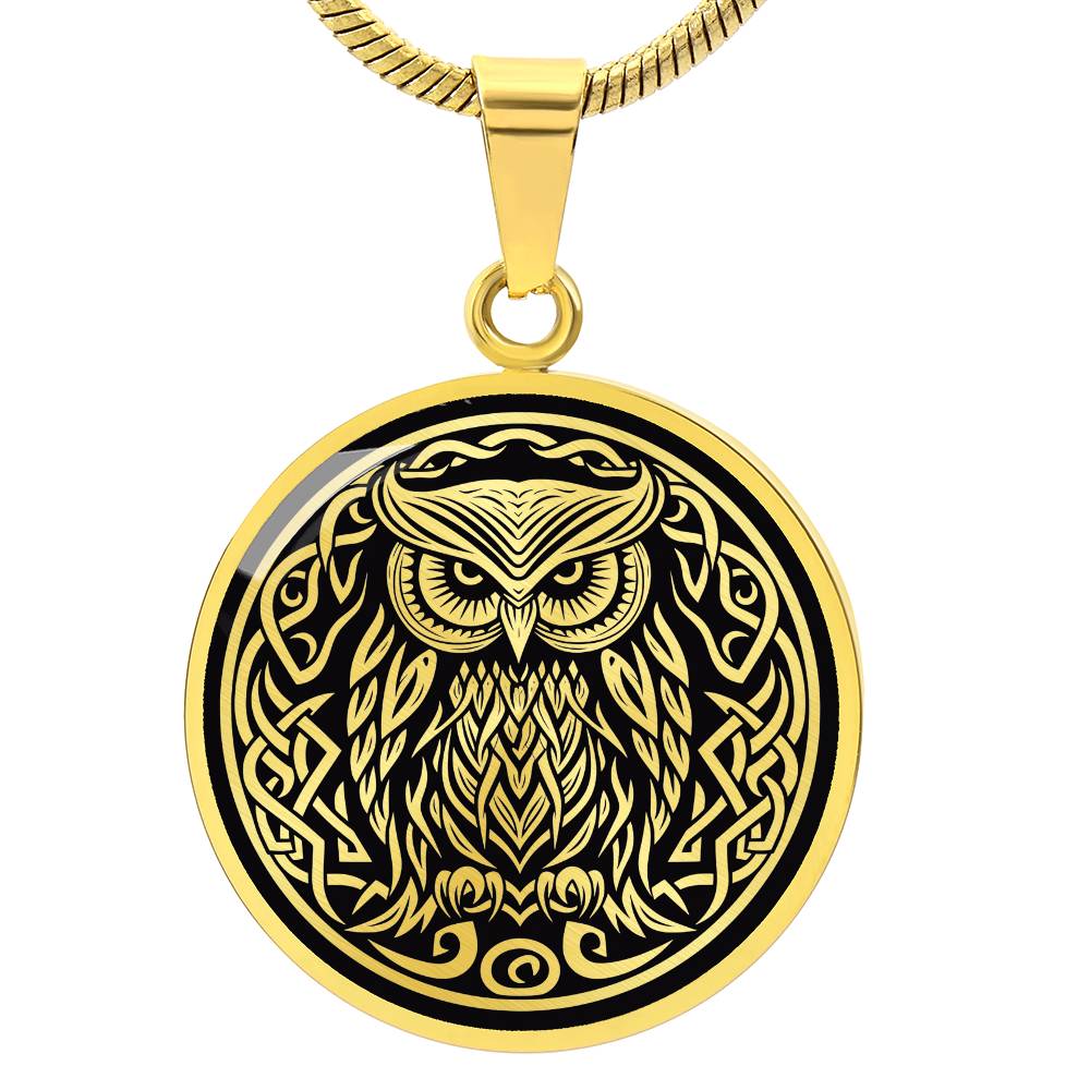 Personalized Celtic Owl Necklace
