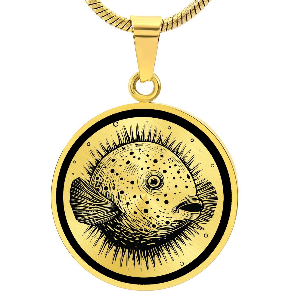Personalized Puffer Fish Necklace
