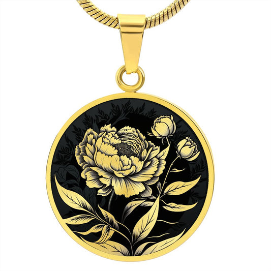 Personalized Peony Necklace