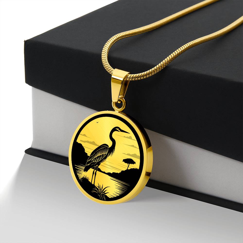 Personalized Heron Necklace