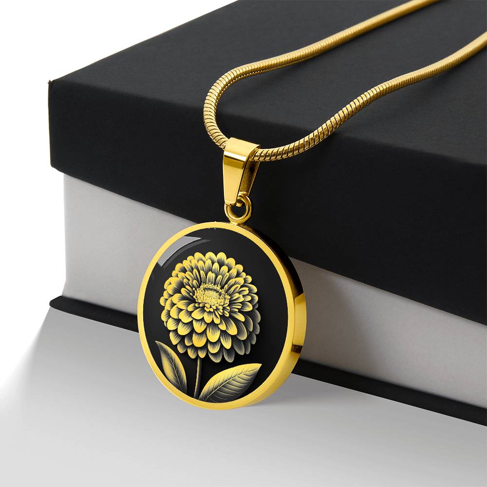 Personalized Zinnia Necklace