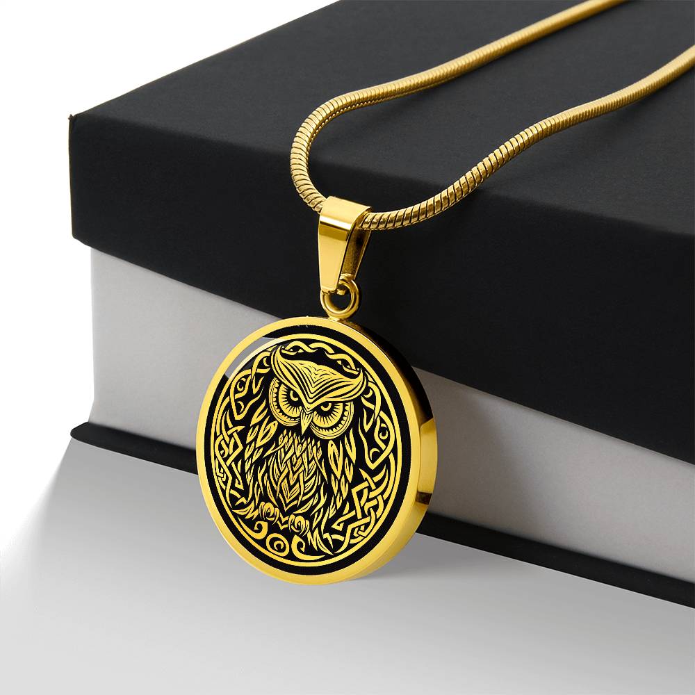 Personalized Celtic Owl Necklace