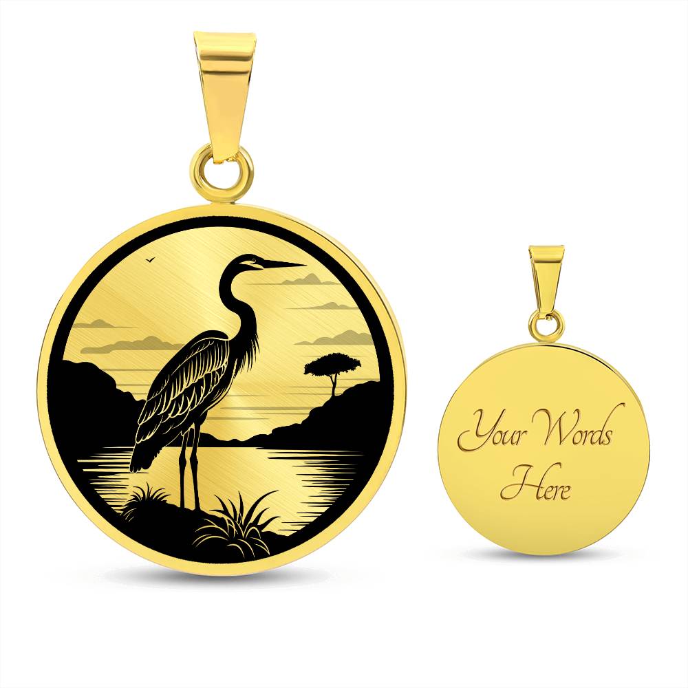 Personalized Heron Necklace