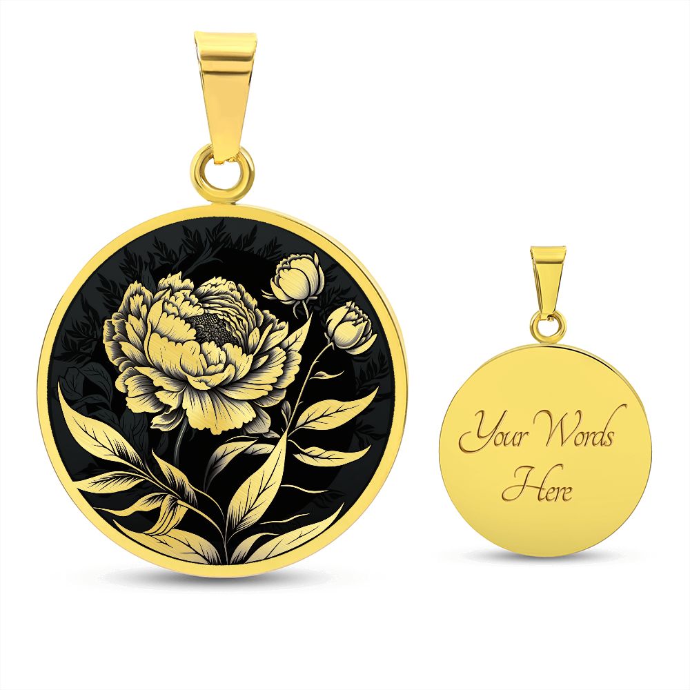 Personalized Peony Necklace