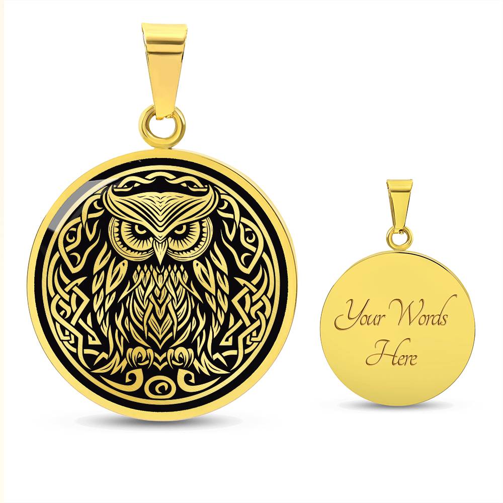 Personalized Celtic Owl Necklace
