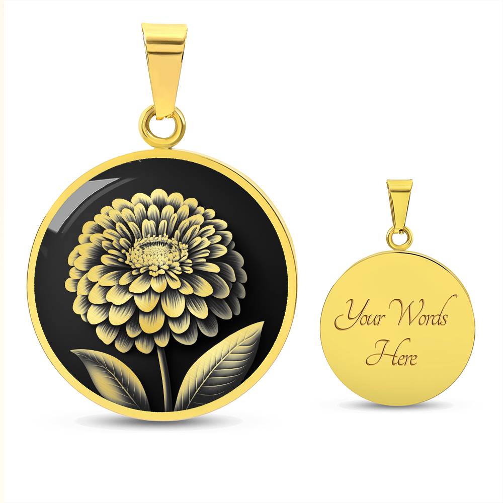 Personalized Zinnia Necklace
