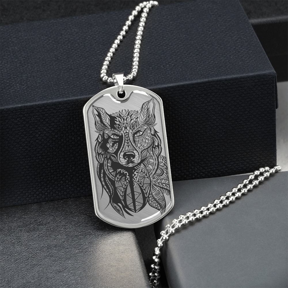 Grey Wolf Necklace - Wolf Pendant