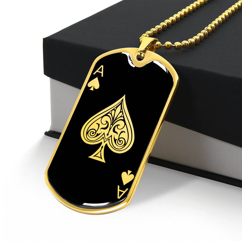 Personalized Ace of Spades Necklace
