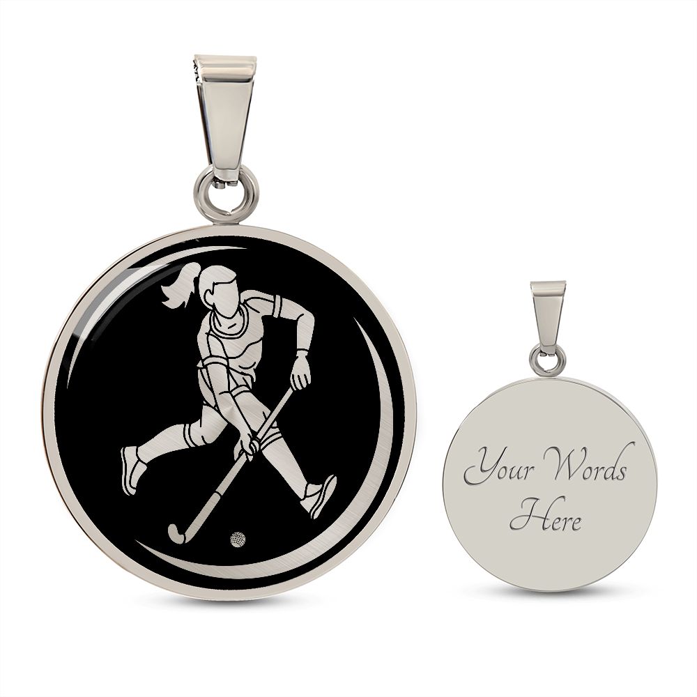 Woman Field Hockey Necklace