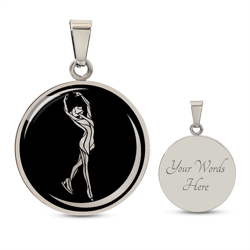 Woman Figure Skating Necklace
