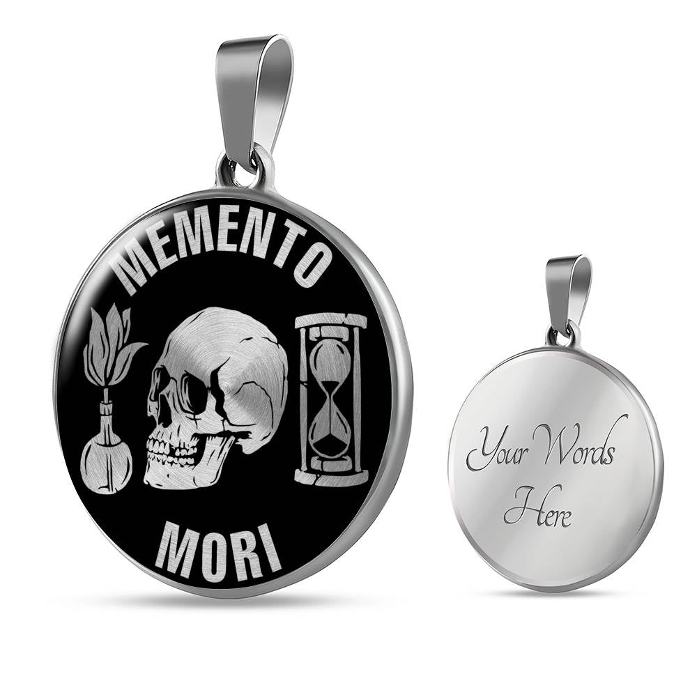 Memento Mori Necklace - Stoic Quote Pendant