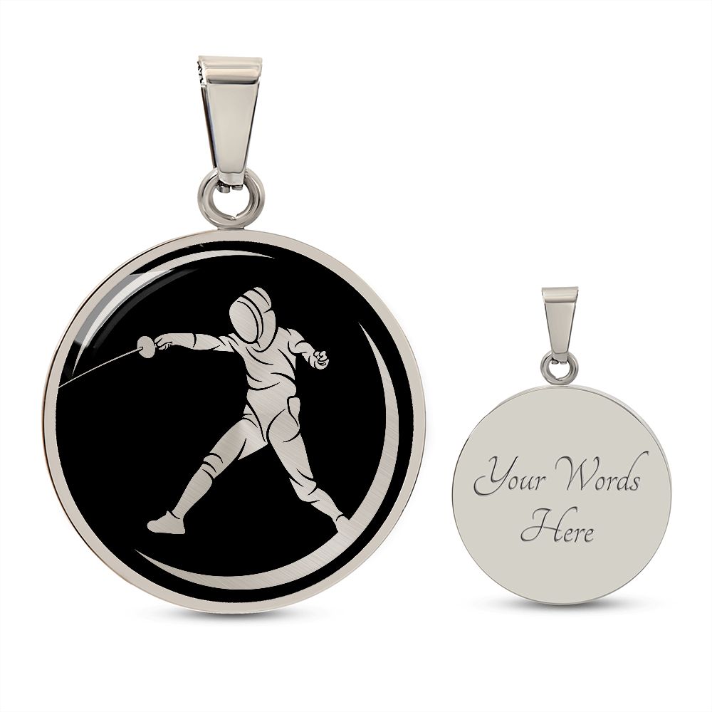 Woman Fencing Necklace