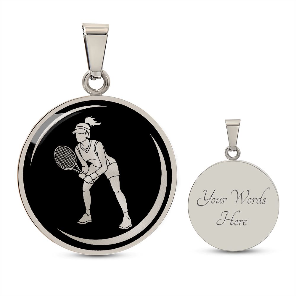 Woman Tennis Player Necklace