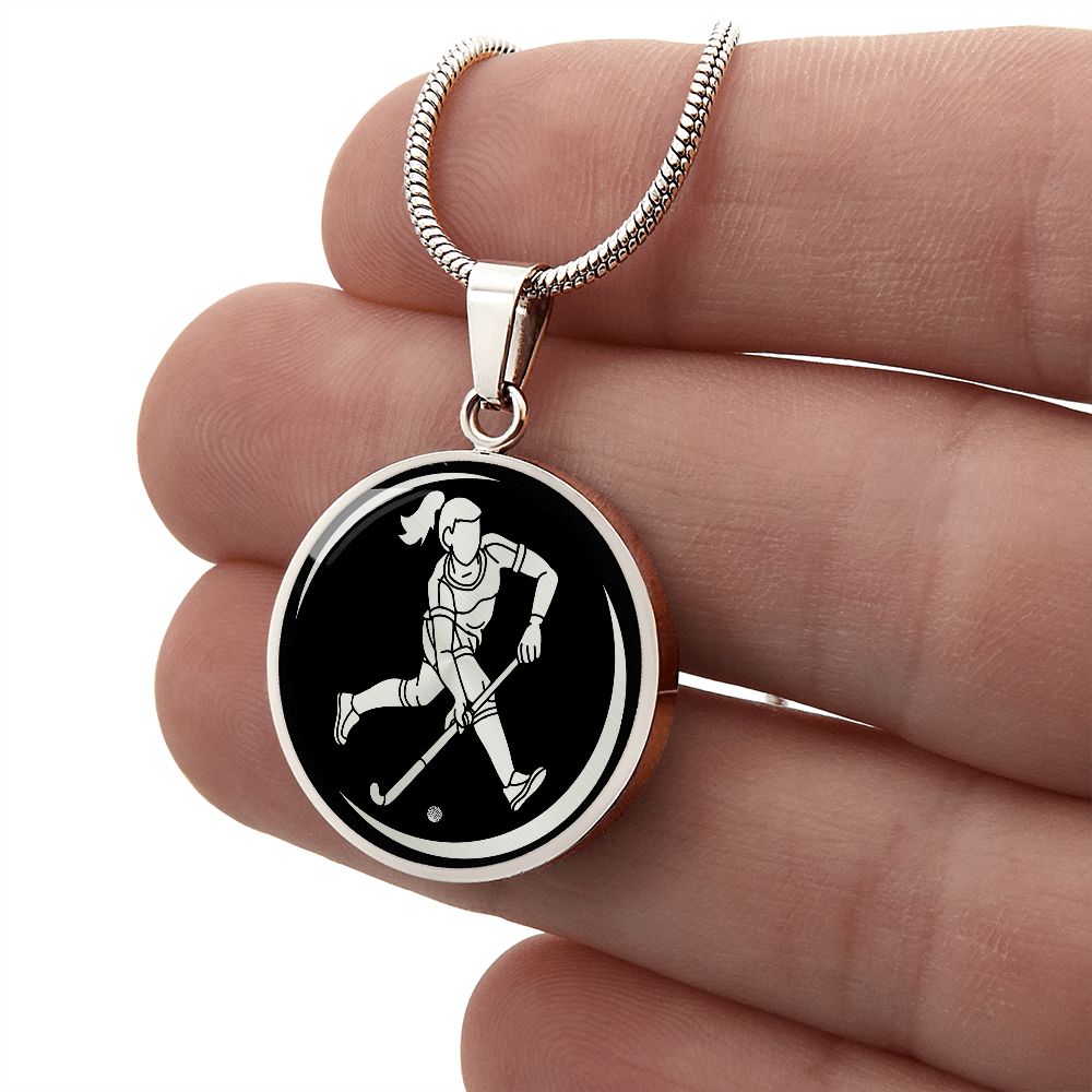 Woman Field Hockey Necklace