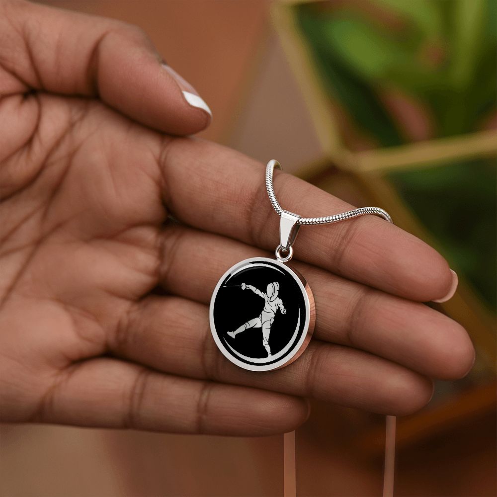 Woman Fencing Necklace