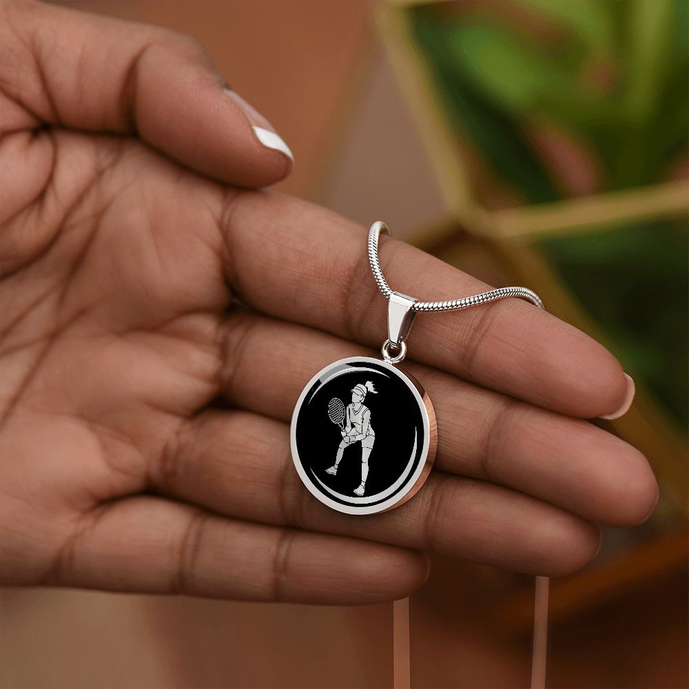 Woman Tennis Player Necklace