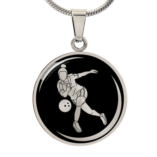Woman Bowling Necklace