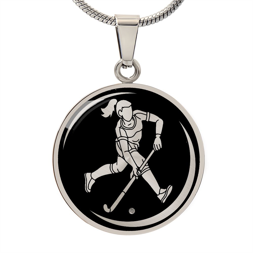 Woman Field Hockey Necklace