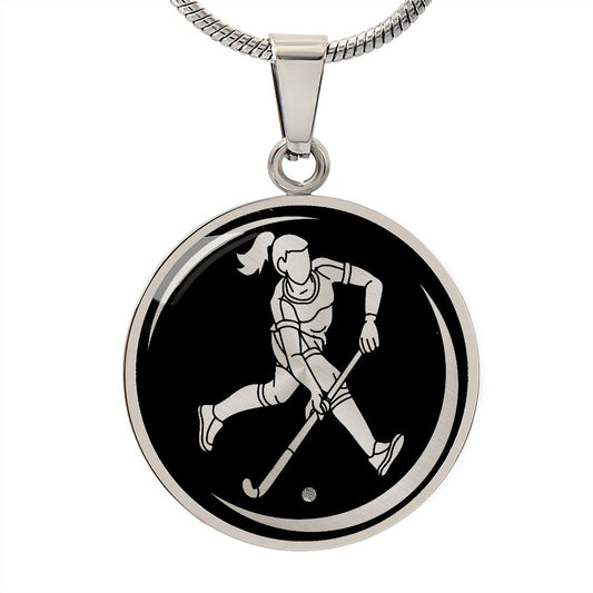 Woman Field Hockey Necklace