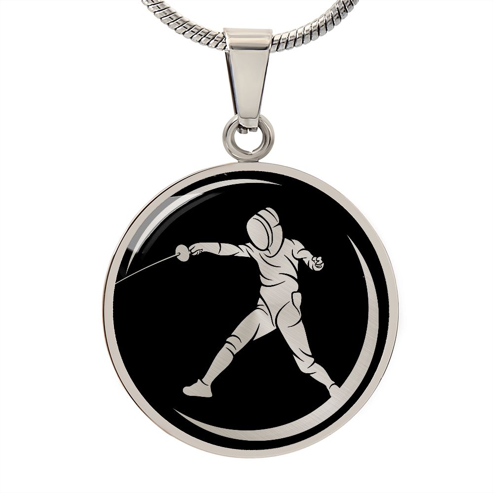 Woman Fencing Necklace