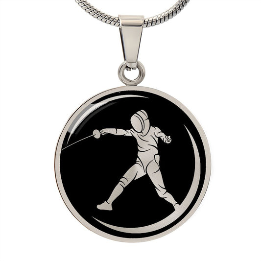 Woman Fencing Necklace